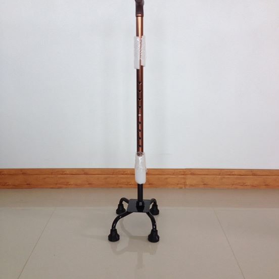 ไม้เท้า แบบ 4 ขา หัวฆ้อน สีทอง