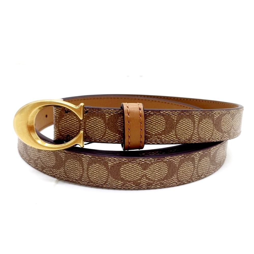 COACH 89402 SIGNATURE BUCKLE BELT (BKHSDS) [89402BKHSDS-MA]