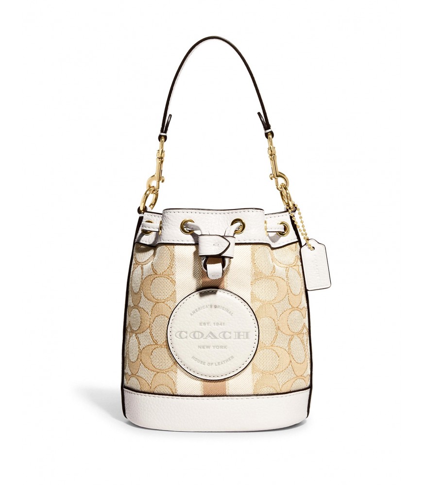 กระเป๋าสะพายข้าง COACH C8322 MINI DEMPSEY BUCKET BAG IN SIGNATURE JACQUARD WITH STRIPE AND COACH PATCH (IMDQC)[C8322IMDQC]