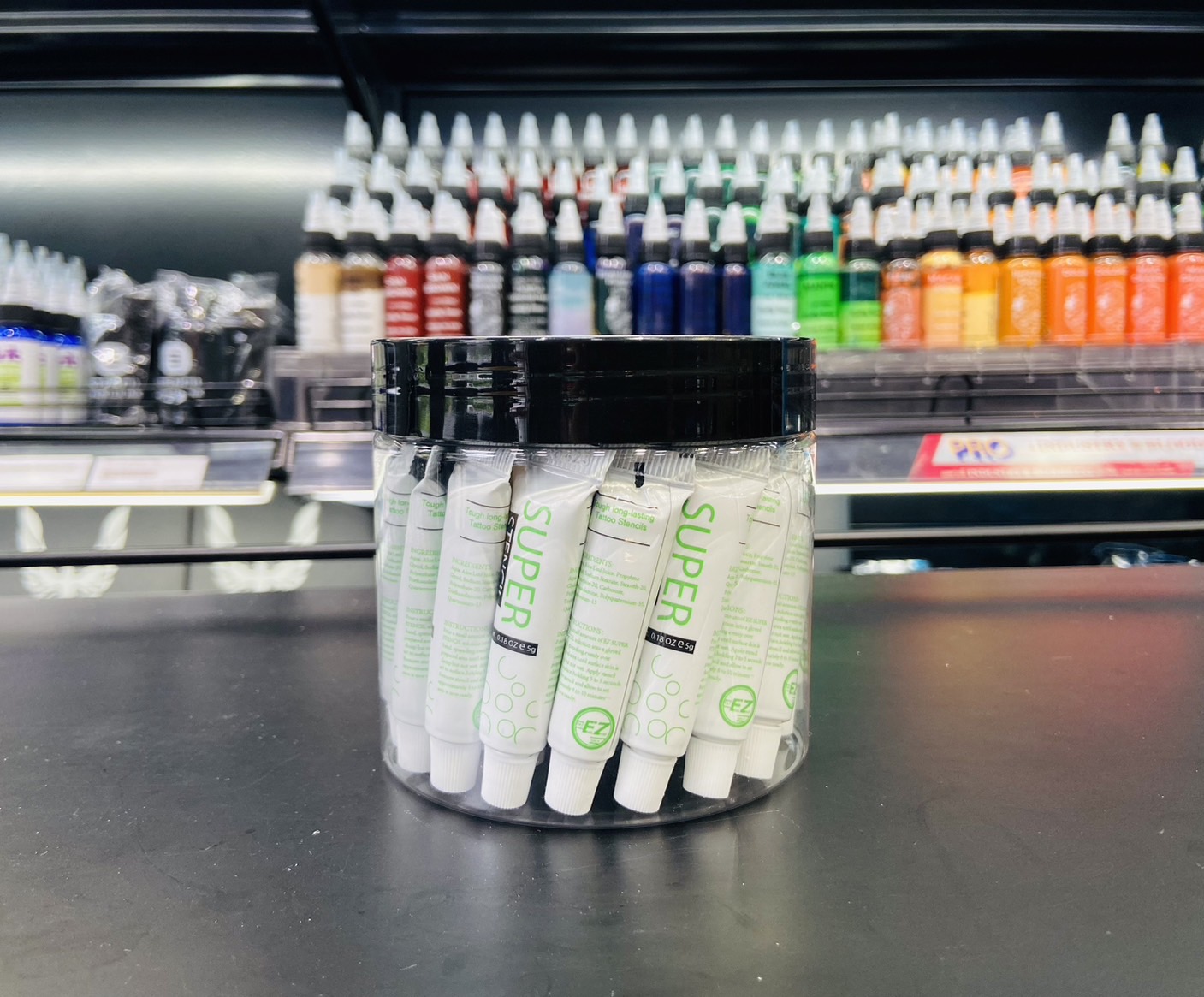 EZ น้ำยาลอกลาย EZ Super Stencil Gel Tattoo แบบกระปุก ขนาดหลอดละ 5 กรัม มี 40 หลอด Super Stencil Easy Travel Tube Packs