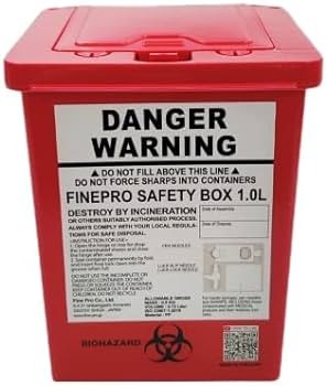 ถังทิ้งเข็มกล่องแดงสี่เหลี่ยมFinepro Safety Box ถังทิ้งเข็มกล่องแดงสี่เหลี่ยมFinepro Safety Box