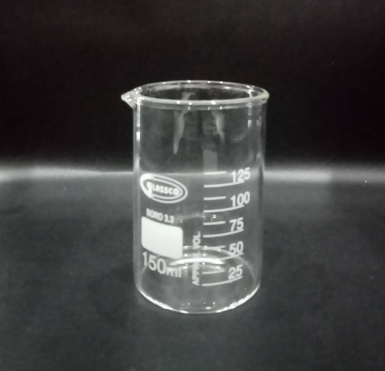 บีกเกอร์แก้วทรงเตี้ย 150 ml Beaker low-form "Glassco" UK