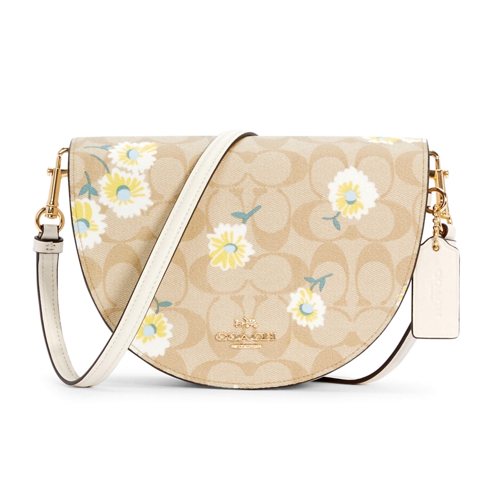 COACH C3597 ELLEN CROSSBODY IN SIGNATURE CANVAS WITH DAISY PRINT (IMOTV) [C3597IMOTV-RA]