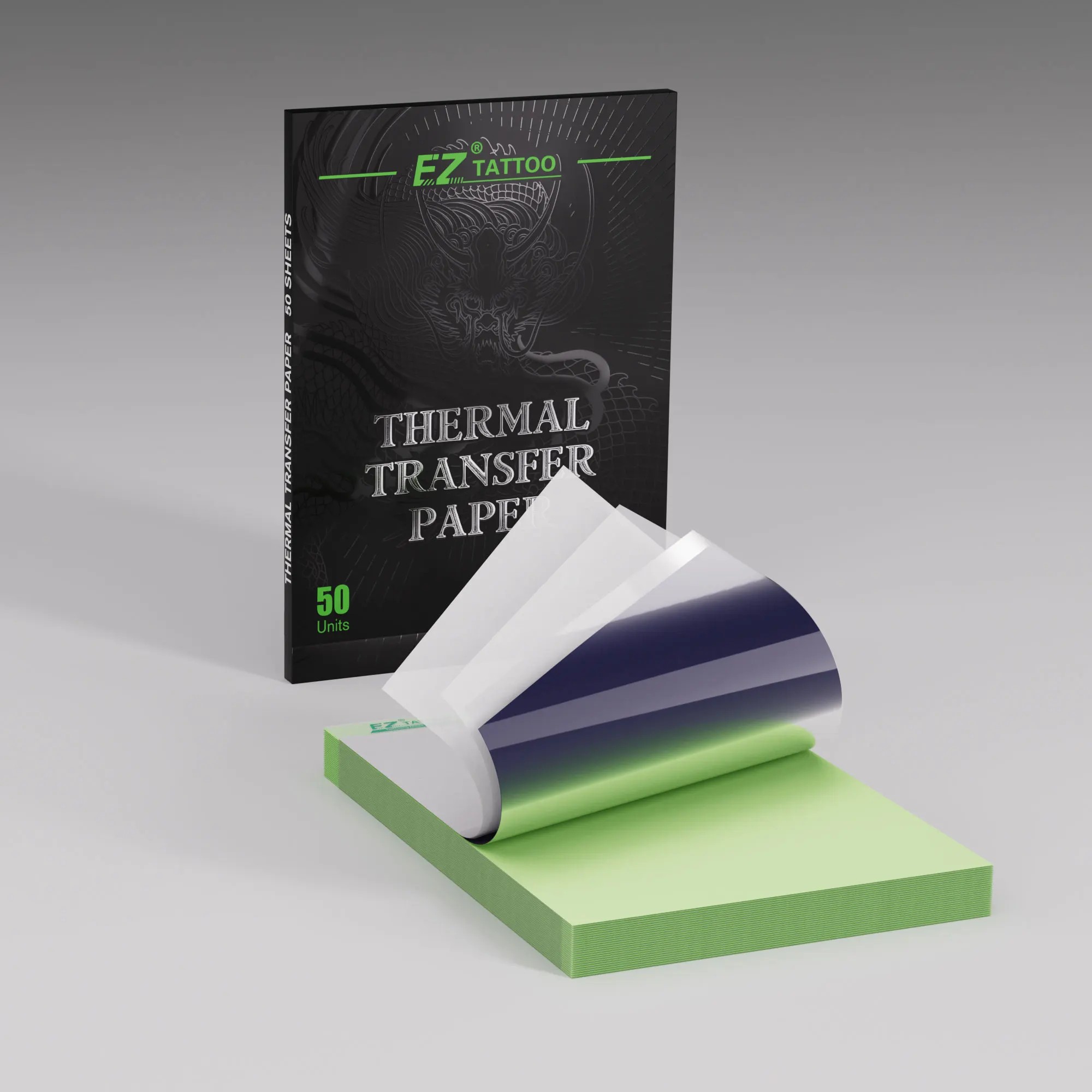EZ กระดาษลอกลายฟิล์ม EZ Thermal Transfer Paper -Tattoo Stencil Paper 50 pcs.