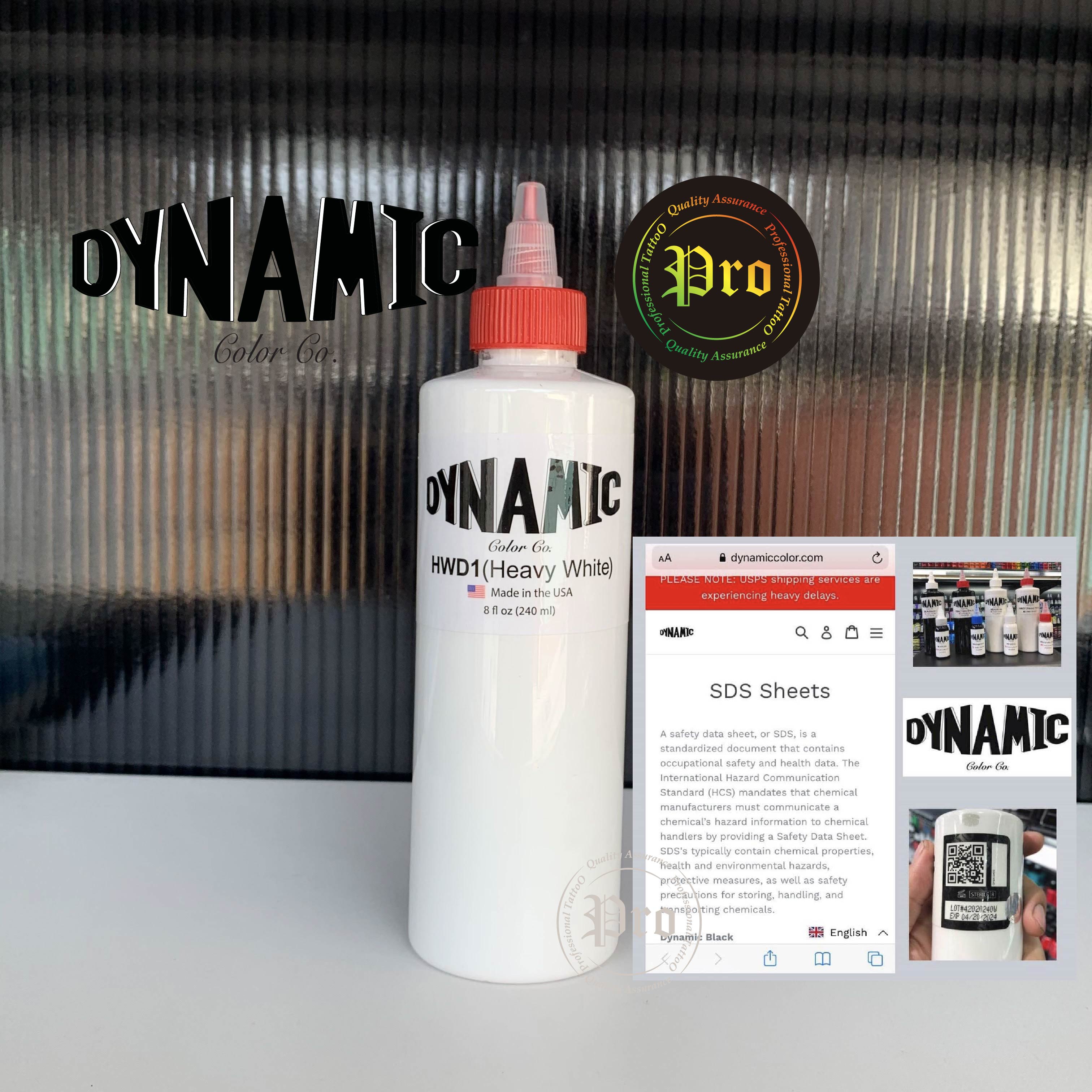 DYNAMIC DYNAMIC Color INK 8oz , 1oz หมึกสักไดนามิค ขนาด 8 ออนซ์ และ ขนาด 1 ออนซ์ TRIPLE BLACK ,Black , White 8oz , 1oz