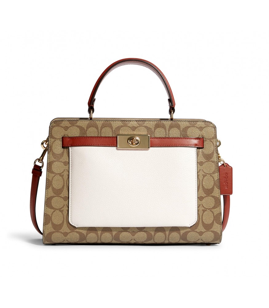 กระเป๋าสะพาย COACH C8208 LANE CARRYALL IN COLORBLOCK SIGNATURE CANVAS (IMLOT)[C8208IMLOT]