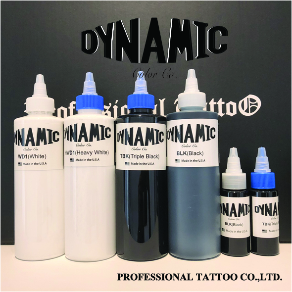 DYNAMIC DYNAMIC Color INK 8oz , 1oz หมึกสักไดนามิค ขนาด 8 ออนซ์ และ ขนาด 1 ออนซ์ TRIPLE BLACK ,Black , White 8oz , 1oz