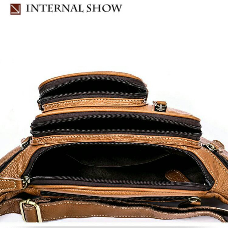 For You Leather LB28 กระเป๋าหนังคาดอก กระเป๋าหนังคาดเอว กระเป๋าหนังแม่ค้า หนังแท้ ช่องเยอะ LB28