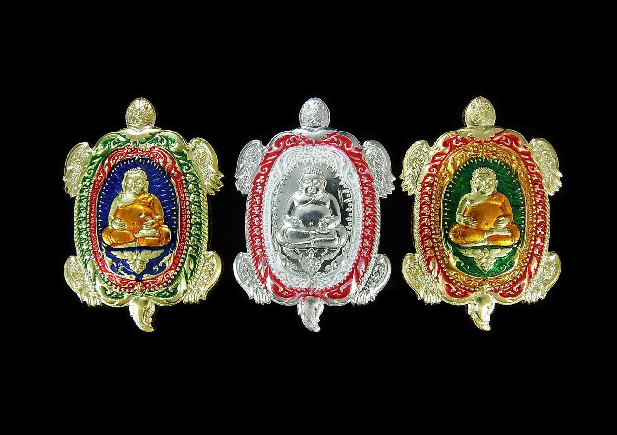 เหรียญพญาเต่าคูณทอง ปี 62 หลวงพ่อทอง สุทธสีโล เนื้อทองฝาบาตรลงยา