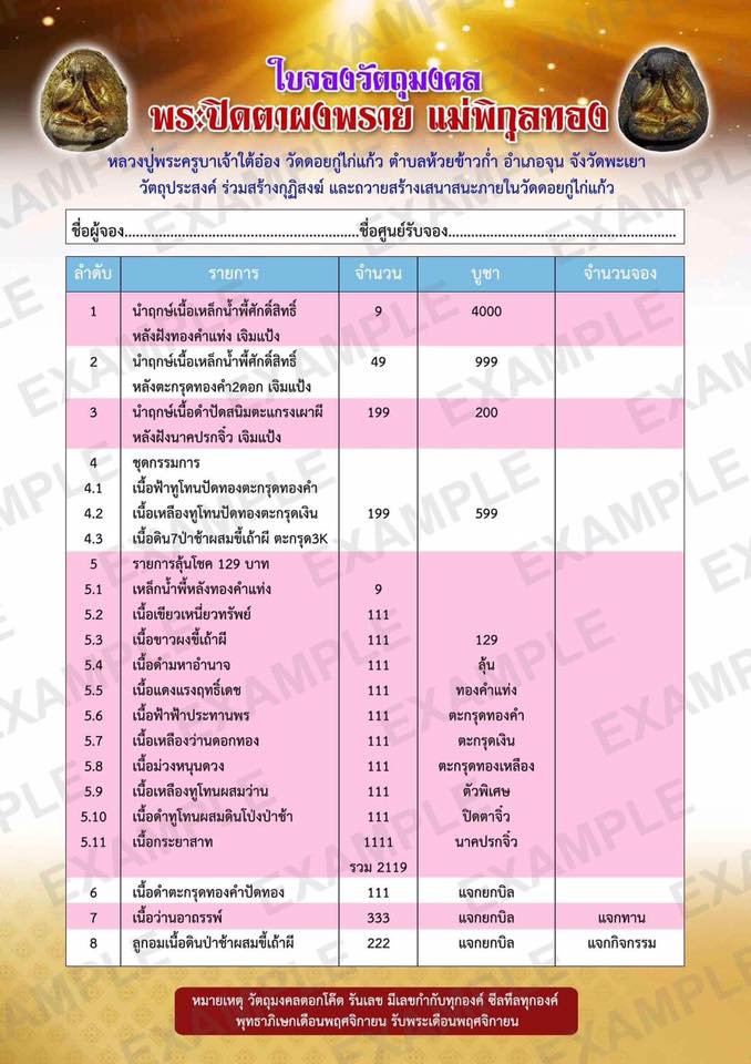 พระปิดตาผงพราย แม่พิกุลทอง ครูบาไต้อ๋อง วัดดอยกู่ไก่แก้ว ลุ้นเนื้อ
