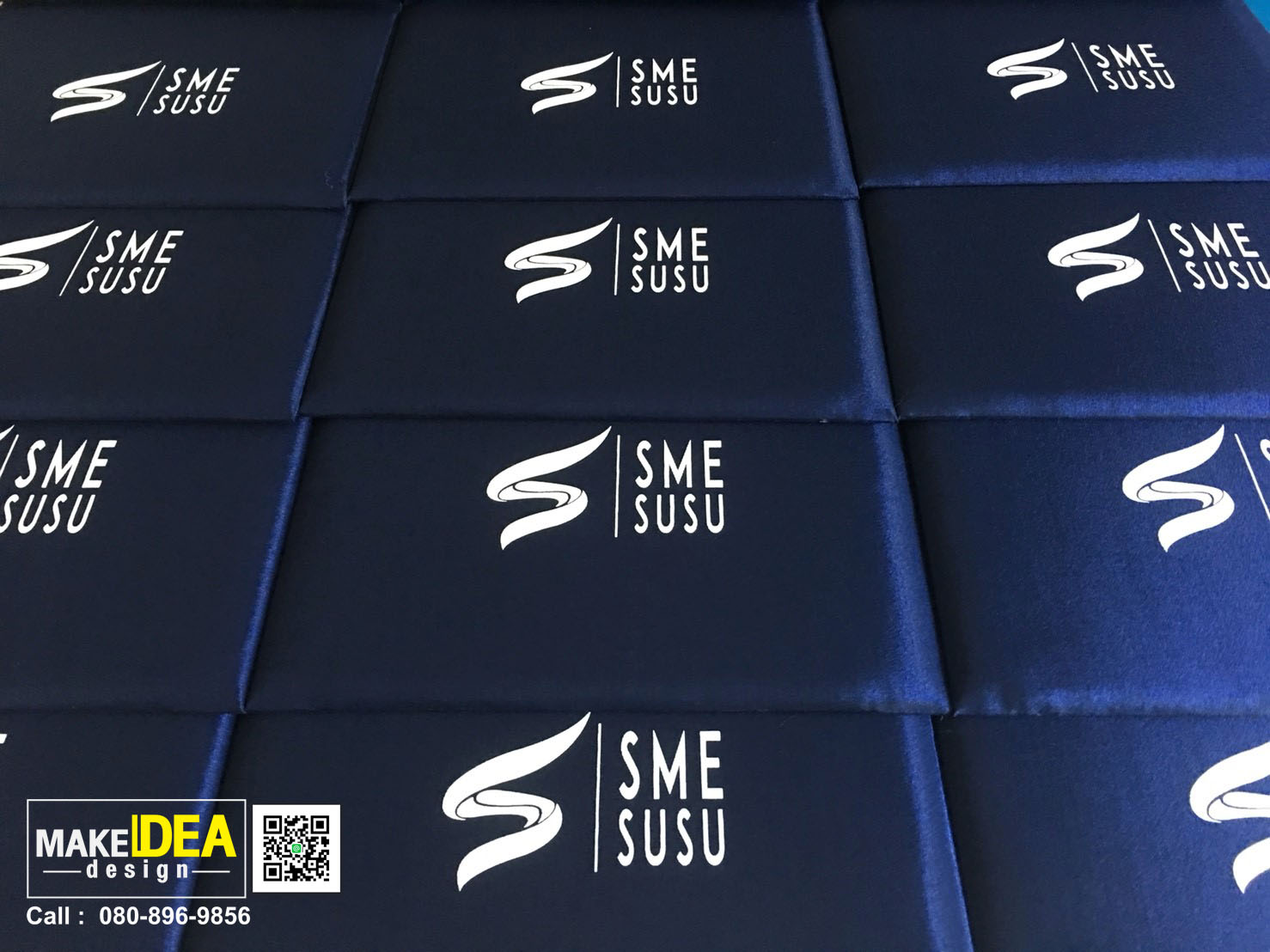 ปกประกาศนียบัตรงานสกรีนโลโก้สีขาว