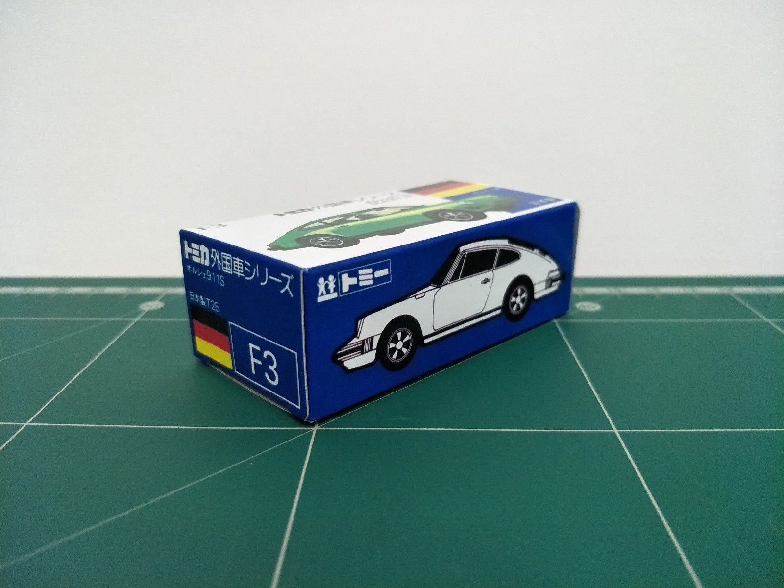 กล่องพิมพ์ Reproduction Box สำหรับ Tomica Blue Box No.F3 Porsche 911S (กล่องเปล่า, ไม่มีรถ)