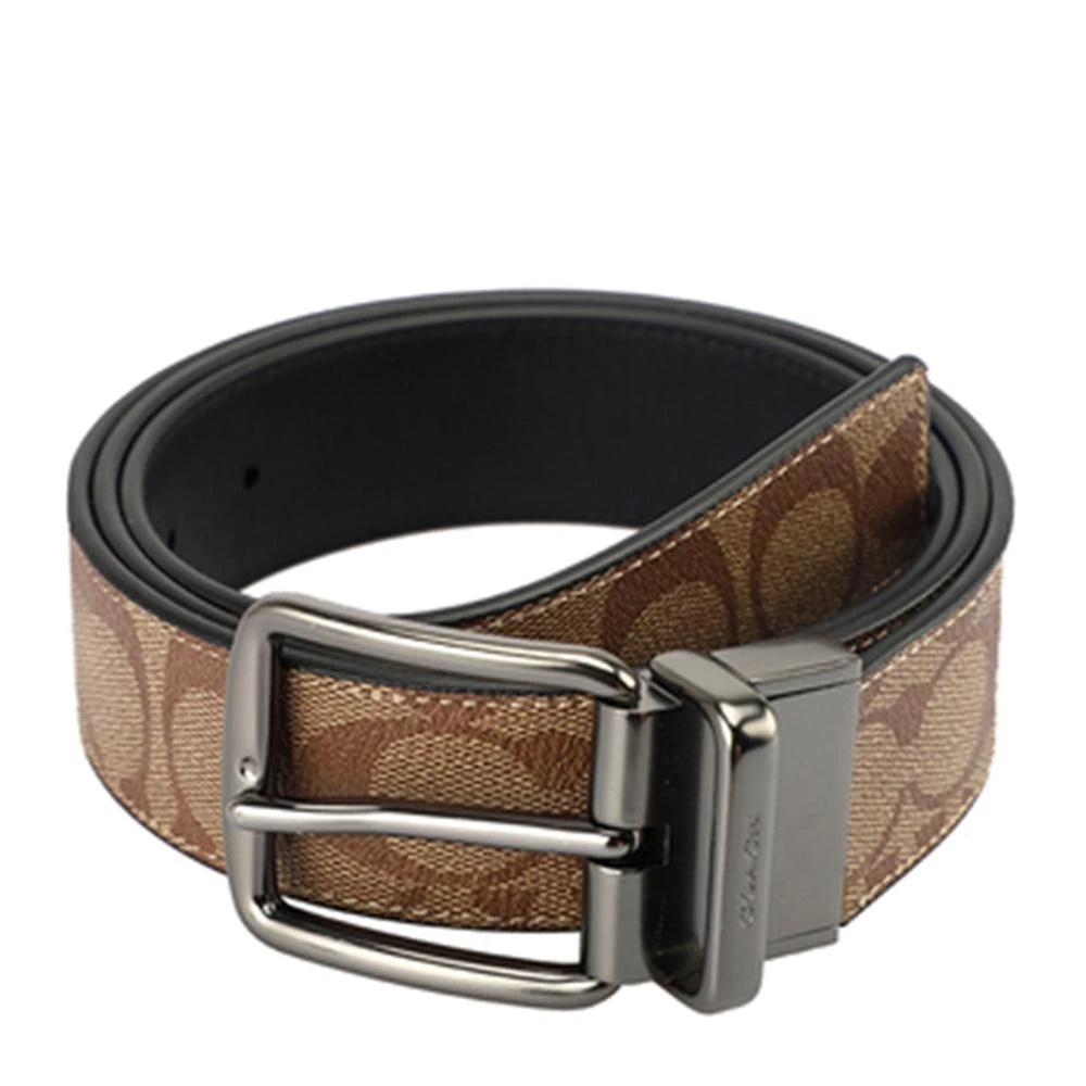 F22540 BOXED HARNESS PLAQUE REVERSIBLE BELT IN SIGNATURE CANVAS (QBTN2) [F22540QBTN2]