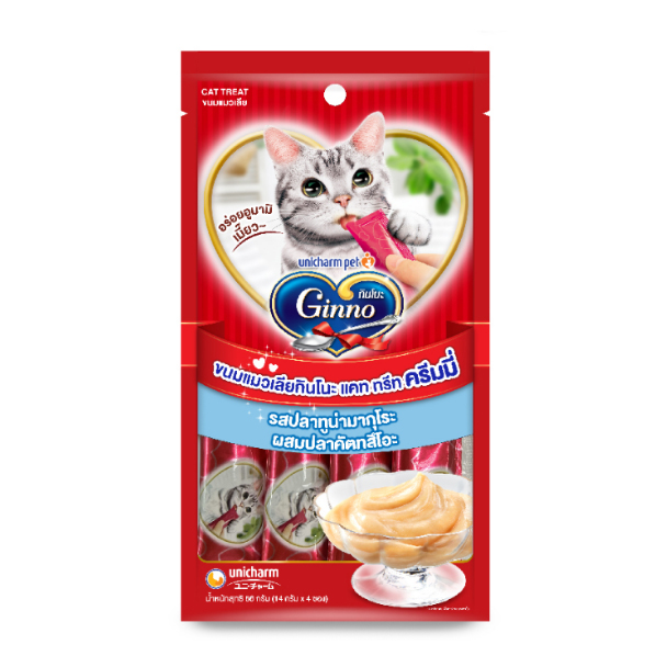 UC Ginno ครีมมี่ ปลาทูน่ามากุโระผสมปลาคัตทสึโอะ 56 กรัม CP-MP2
