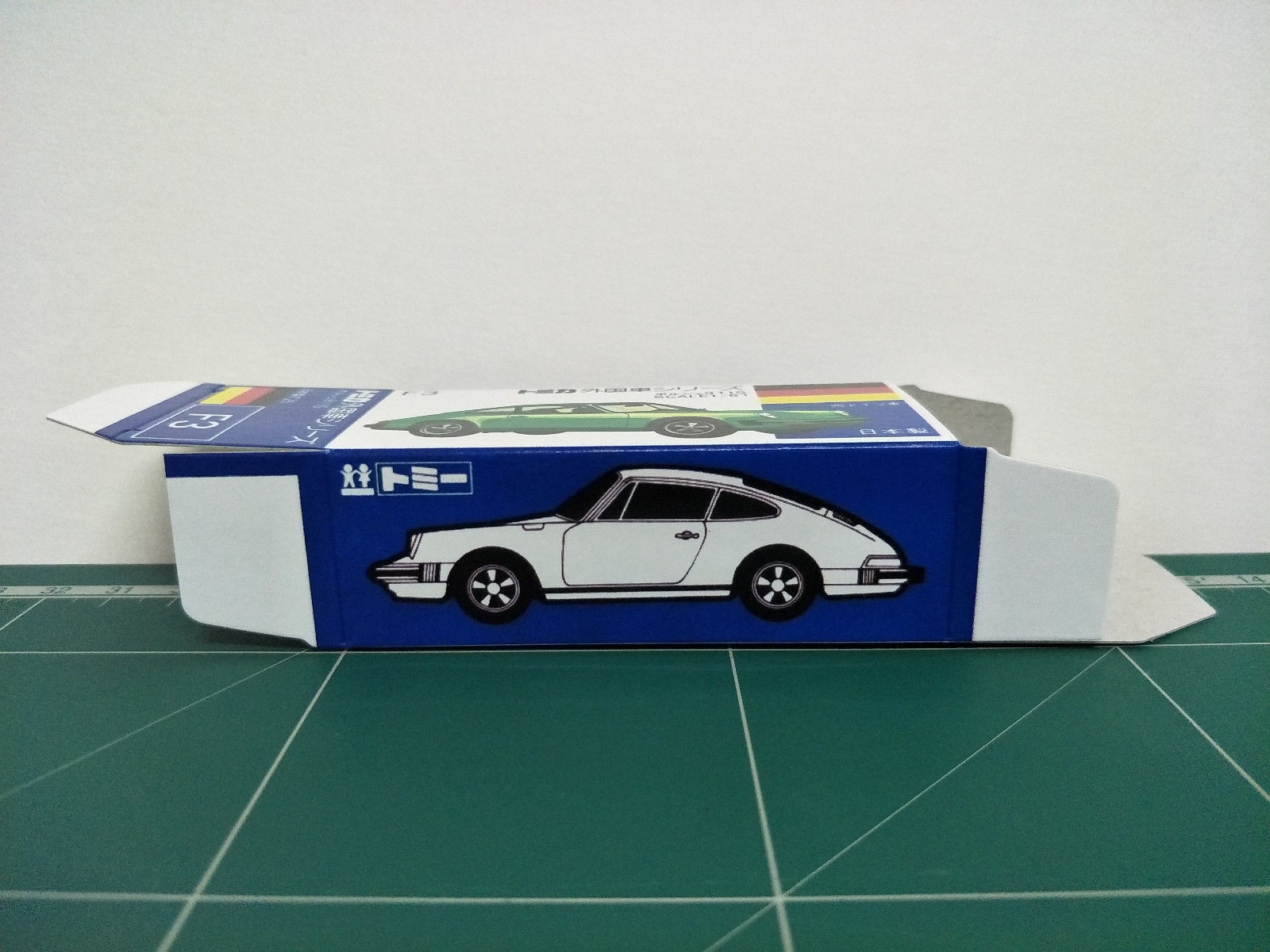 กล่องพิมพ์ Reproduction Box สำหรับ Tomica Blue Box No.F3 Porsche 911S (กล่องเปล่า, ไม่มีรถ)