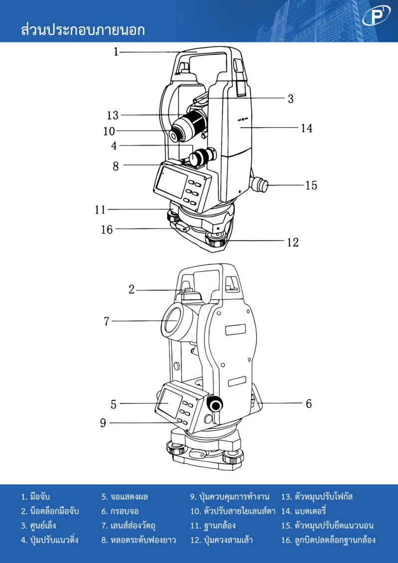 กล้องวัดมุมอิเล็กทรอนิกส์ PRECISION DE-2L (มีเลเซอร์ชี้เป้า)