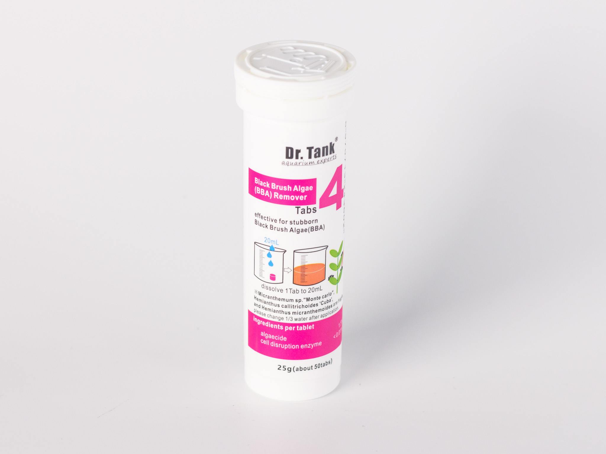 ยากำจัดตะไคร่ขนดำ ยี่ห้อ Dr.Tank (นำไปผสมน้ำเอง) 1 เม็ดต่อน้ำ 20 ml