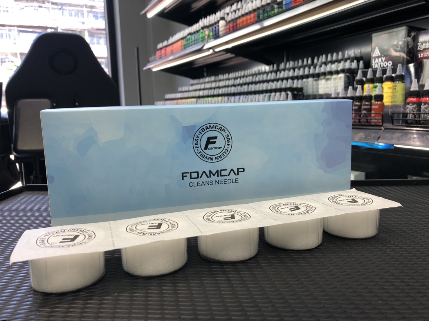 AVA Foamcap Cleans Needle (โฟมทำความสะอาดเข็ม) ถ้วยโฟมสำหรับทำความสะอาดเข็มสัก ปลายเข็ม 20 ชิ้น