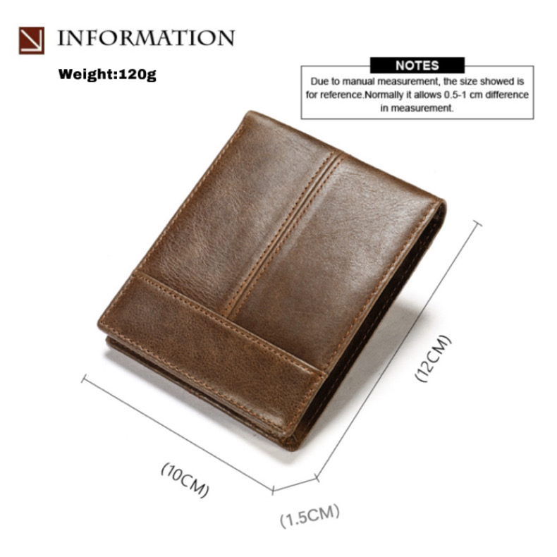 For You Leather WL01 กระเป๋าสตางค์ผู้ชาย กระเป๋าสตางค์หนังแท้ กระเป๋าสตางค์แบบพับ บางเบา ช่องเยอะ กะทัดรัด WL01