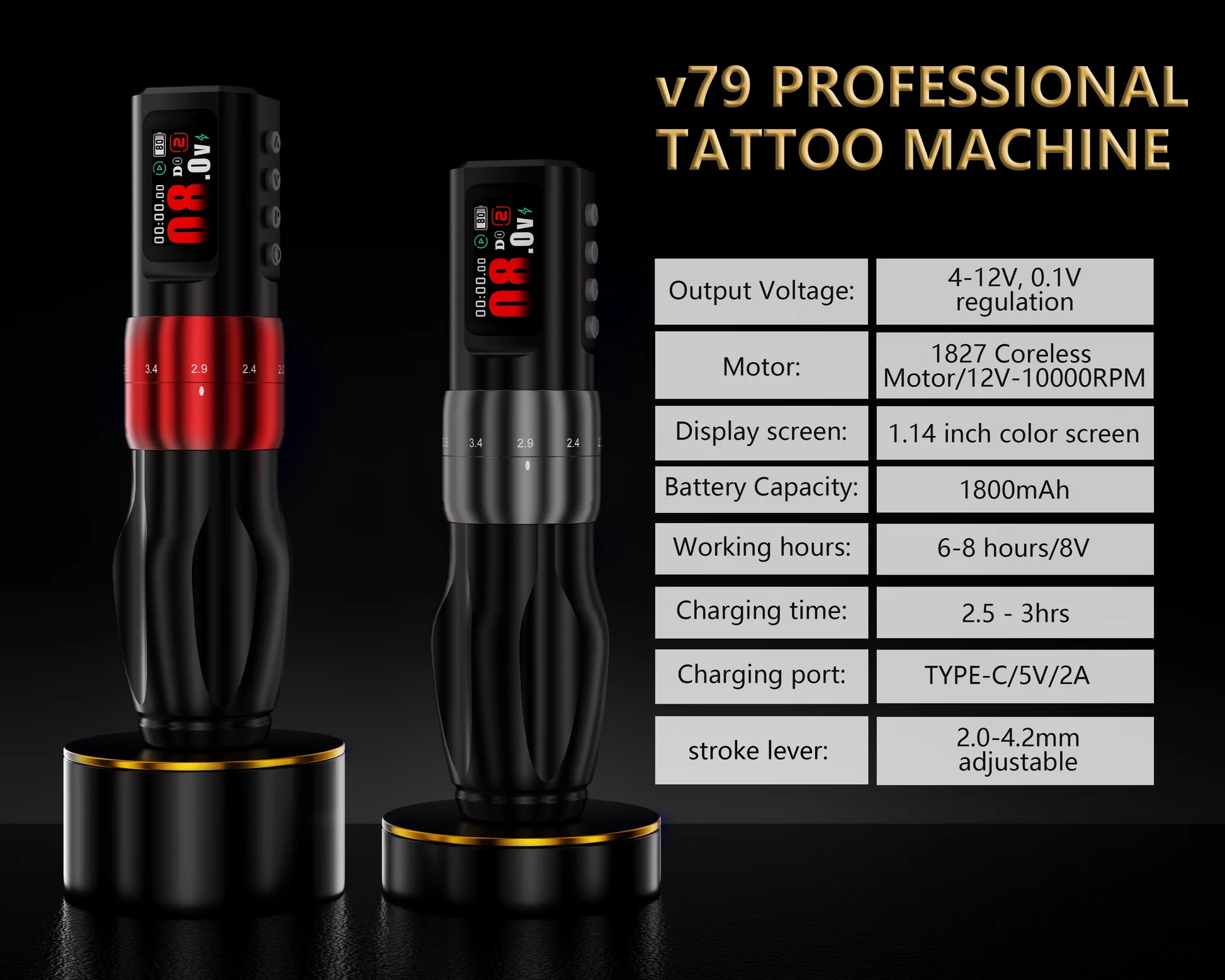 เครื่องสักปากกาไร้สายV79 Wireless Tattoo Pen เครื่องสักปากกาไร้สายV79 Wireless Tattoo Pen