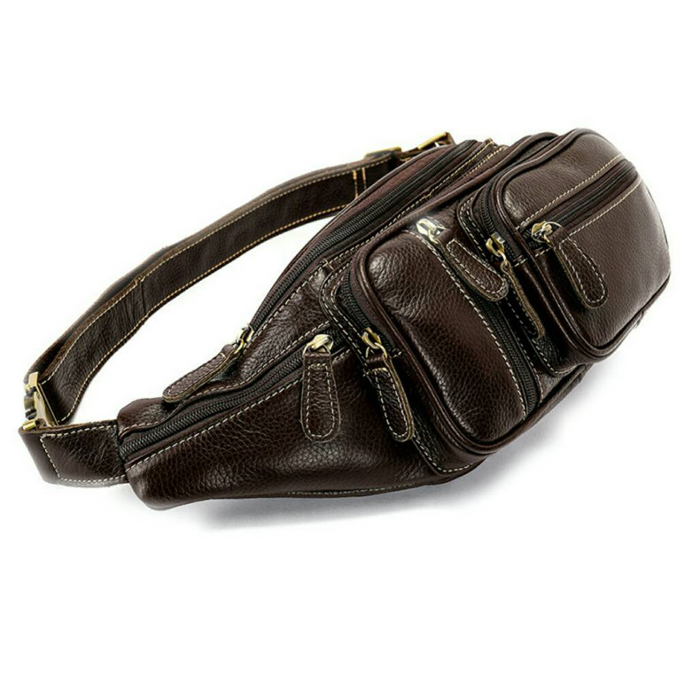 For You Leather LB28 กระเป๋าหนังคาดอก กระเป๋าหนังคาดเอว กระเป๋าหนังแม่ค้า หนังแท้ ช่องเยอะ LB28