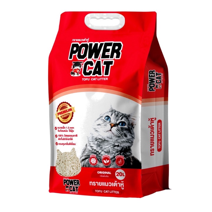 Power Cat ทรายแมวเต้าหู้กลิ่น Original 20 ลิตร