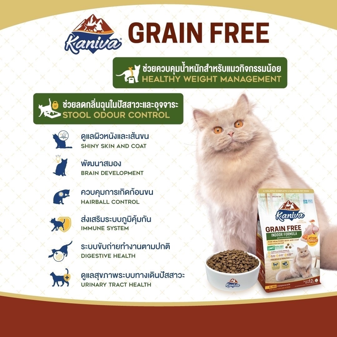 Kaniva Grain Free Indoor สูตรเลี้ยงในบ้าน 1.2 Kg