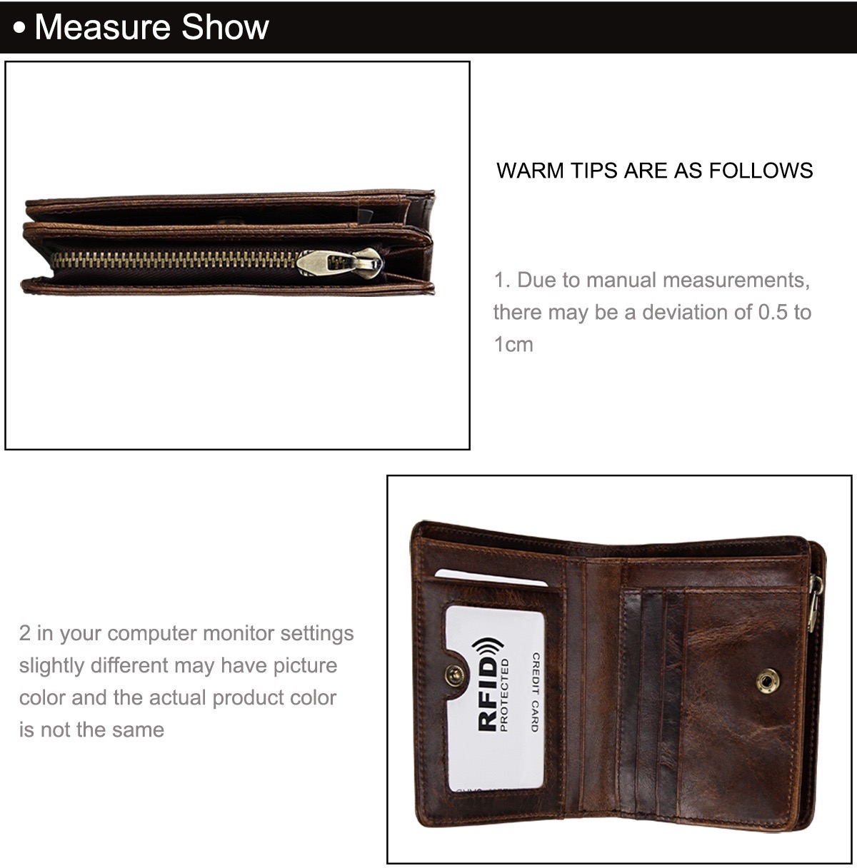 For You Leather WL08 กระเป๋าสตางค์ หนังแท้ แบบพับ แนวตั้ง ใบเล็ก กะทัดรัด WL08