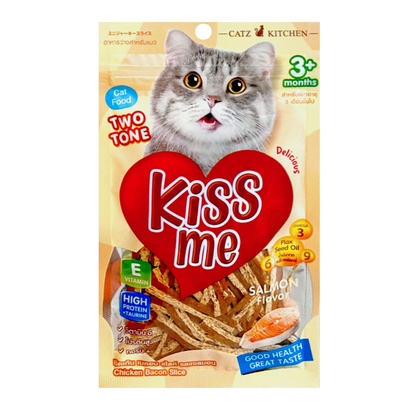 MP Pet8 JP35 Kiss Me ไก่เบคอนสไลด์ รสแซลมอน 35 กรัม (ครีม)