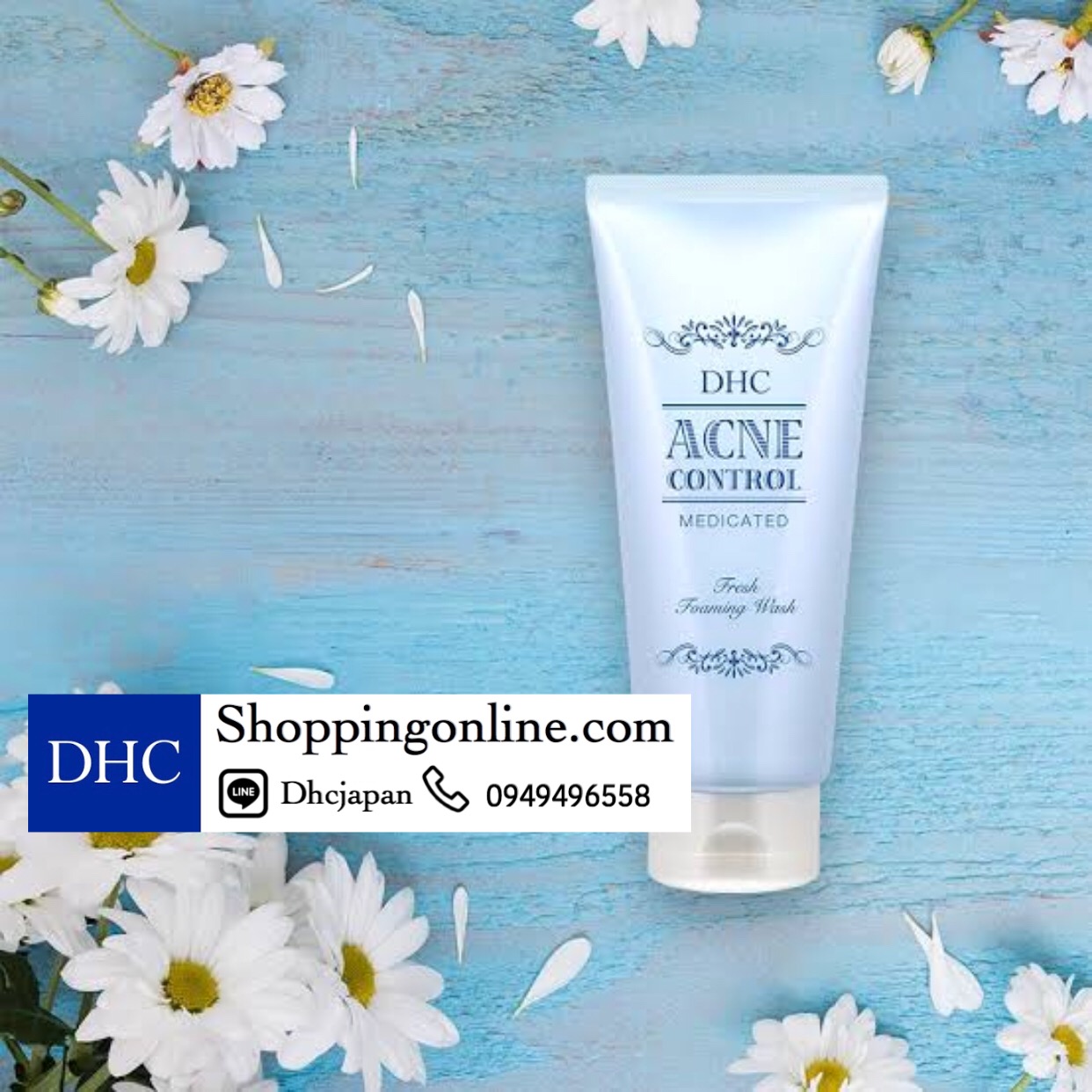 DHC Acne Control Medicated Fresh Foaming Wash 130g โฟมล้างหน้ารักษาสิว ฟองเนียนนุ่ม ทำความสะอาดสิ่งสกปรก