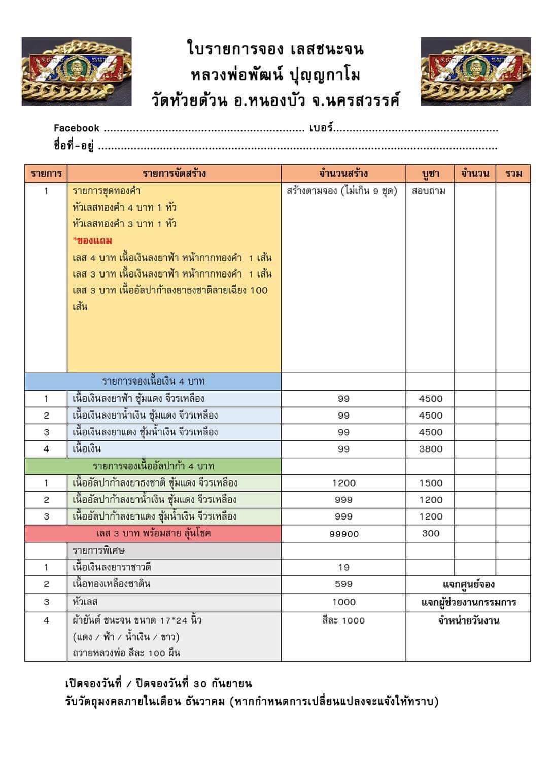 เลสหลวงพ่อพัฒน์ รุ่น ชนะจน ลุ้นเนื้อ เลสหนัก3บาท
