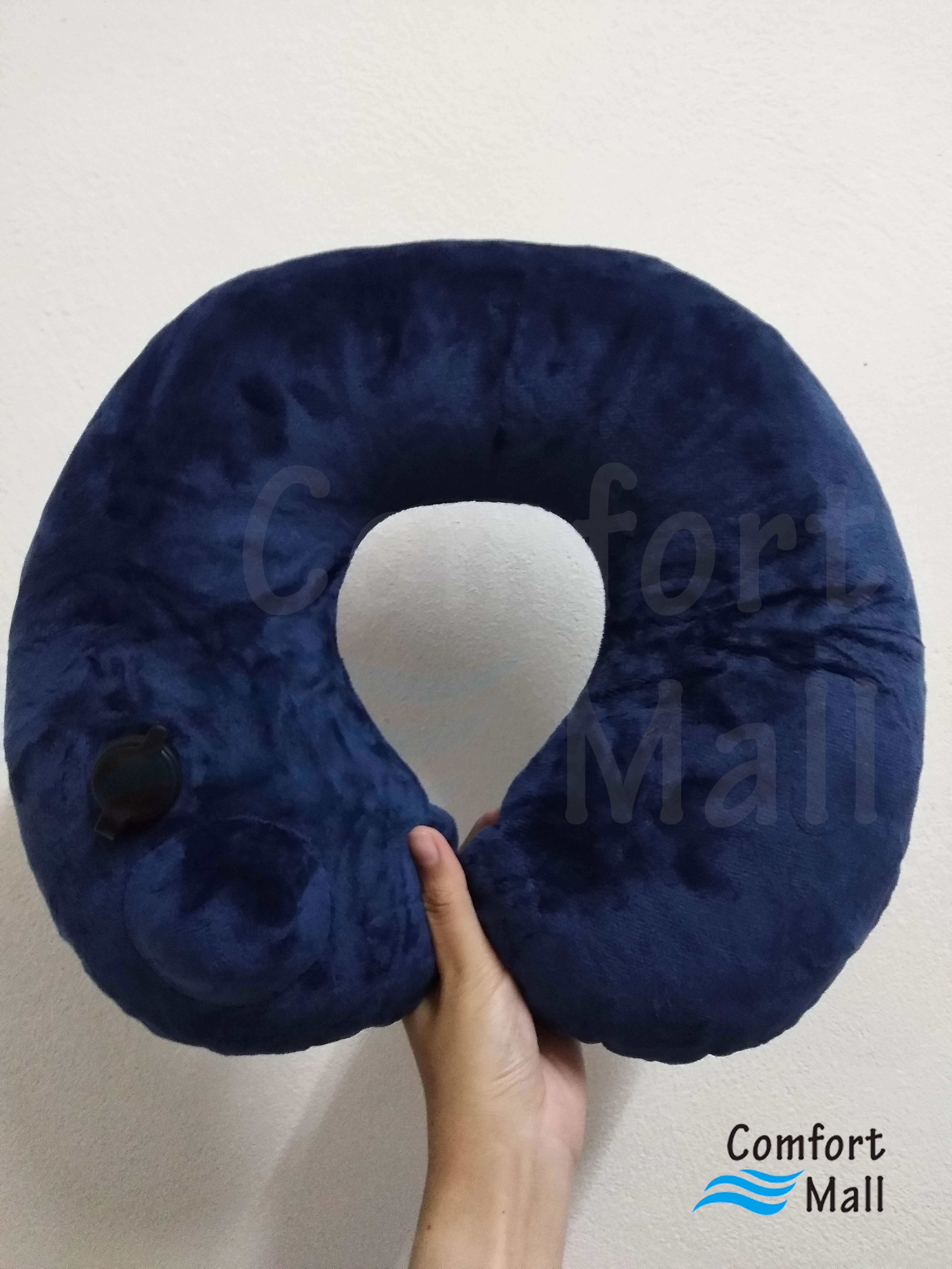 หมอนรองคอแบบปั๊มลม - สีน้ำเงิน