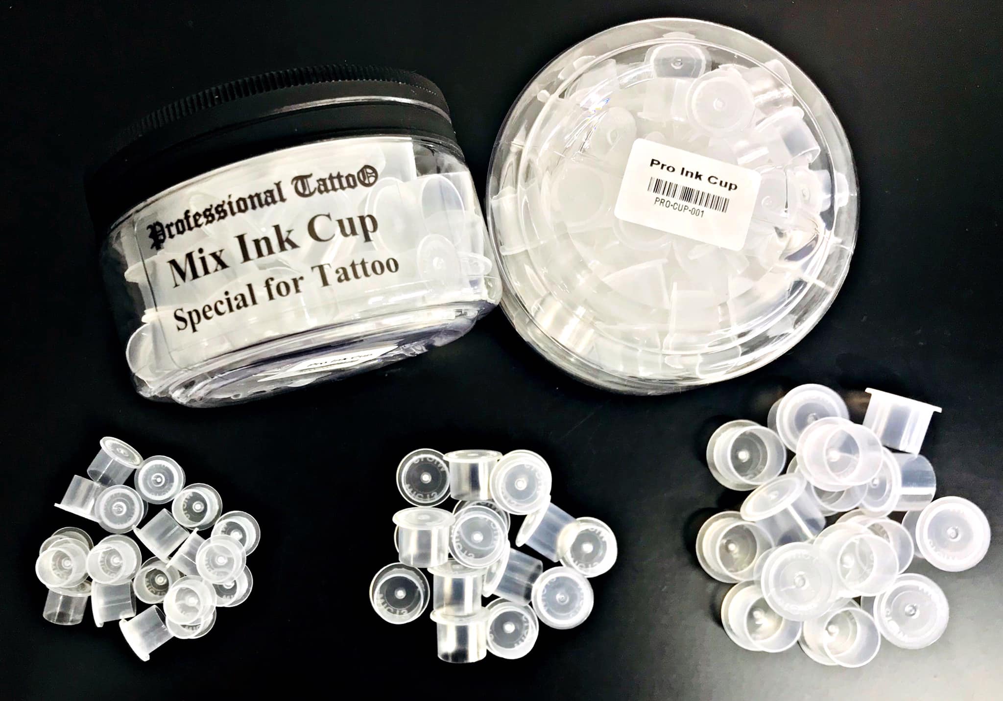 Professional Tattoo จุกใส่สี มีฐาน Ink Cups Tattoo แบบกระปุก 10 , 13 , 15 , 18 mm.