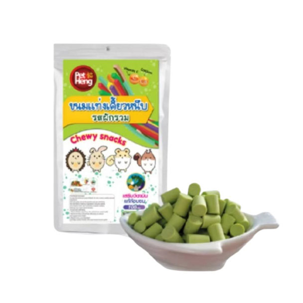 Pet Heng ขนมแท่งเคี้ยวหนึบ รสผักรวม 100 กรัม