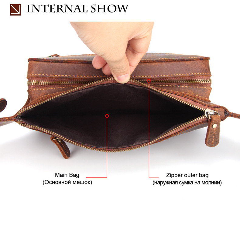 For You Leather LB45 กระเป๋าคาดอก คาดเอว ผู้ชาย หนังแท้ นูบัค ใบใหญ่ LB45