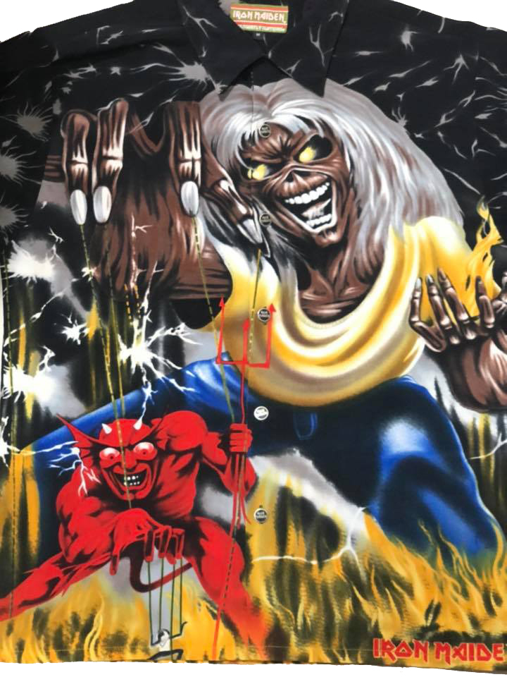 เสื้อวง Iron Maiden The Number Of The Beast Dragonfly Korea Size M