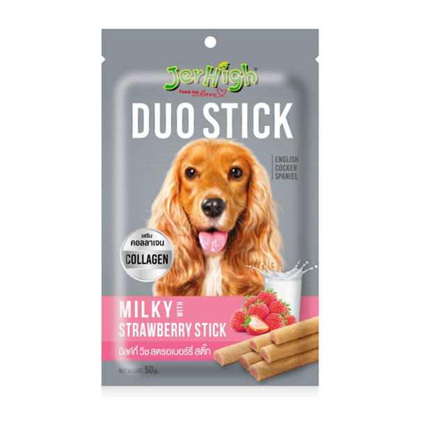 Jerhigh Duo Sick นม + สตรอเบอรี่ 50 g.
