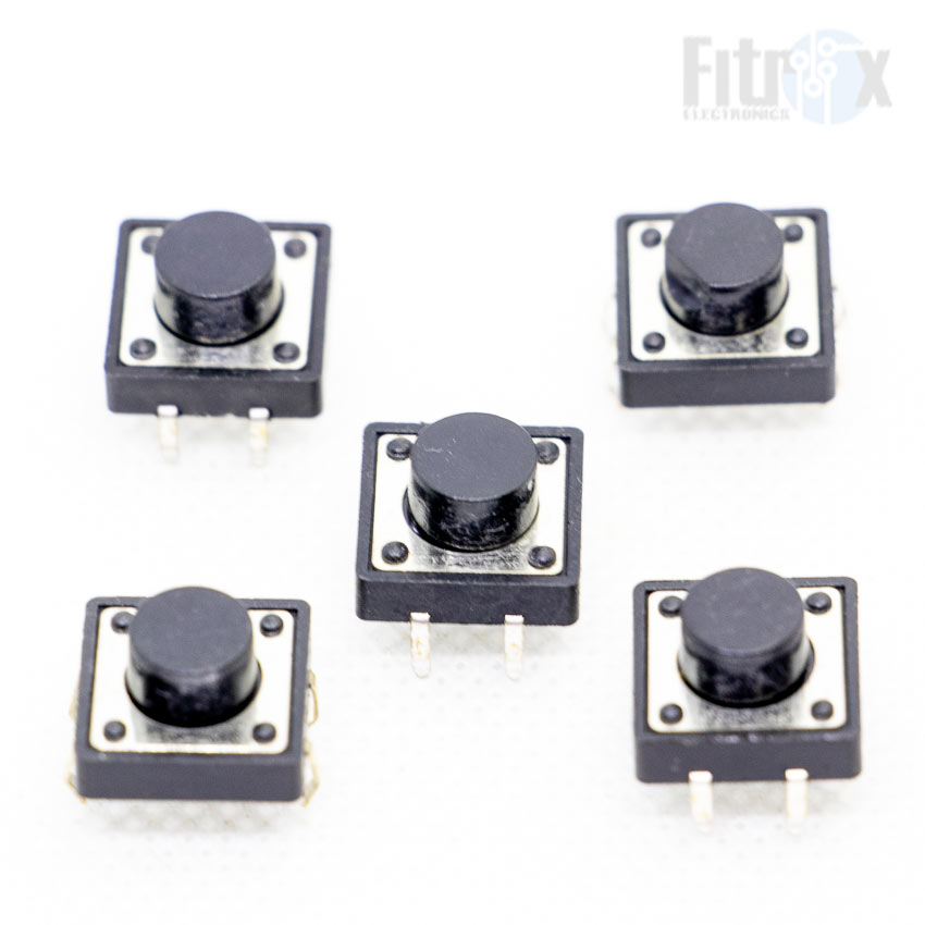 12x12mm Tact Switch 4 ขา หัวกลม (แพ็ค)