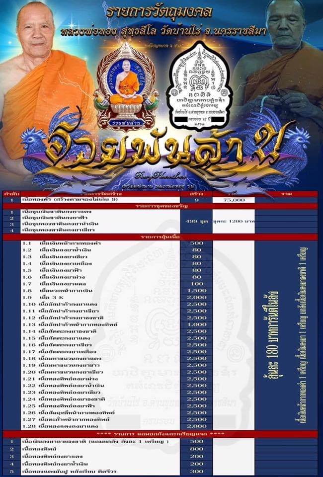 เหรียญนั่งพาน รุ่น รวยพันล้าน หลวงพ่อทอง วัดบ้านไร่(ยกลัง)