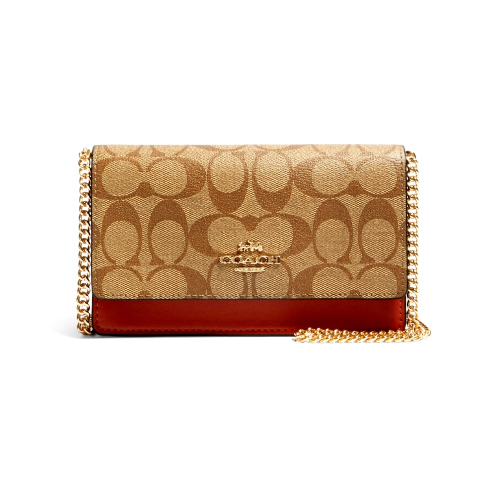COACH 91537 FLAP BELT BAG IN COLORBLOCK SIGNATURE CANVAS (IME7V) [91537IME7V-RA]