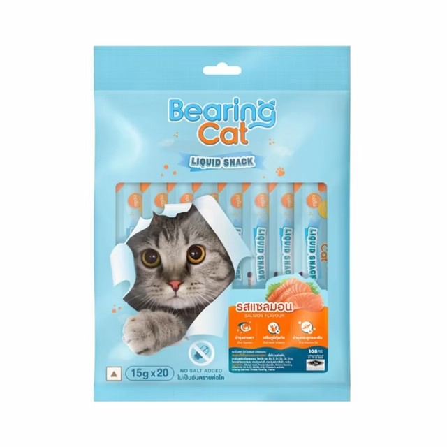 Bearing Cat ลิควิดสแนค 15 g. รสปลาแซลมอน แพค 20 ซอง