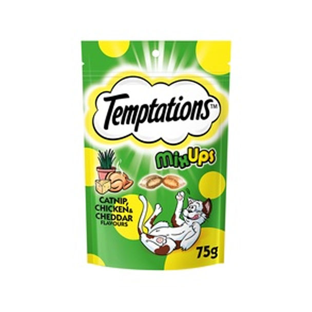 Temptations ขนมแมว-แคทนิป ไก่และชีส 75g