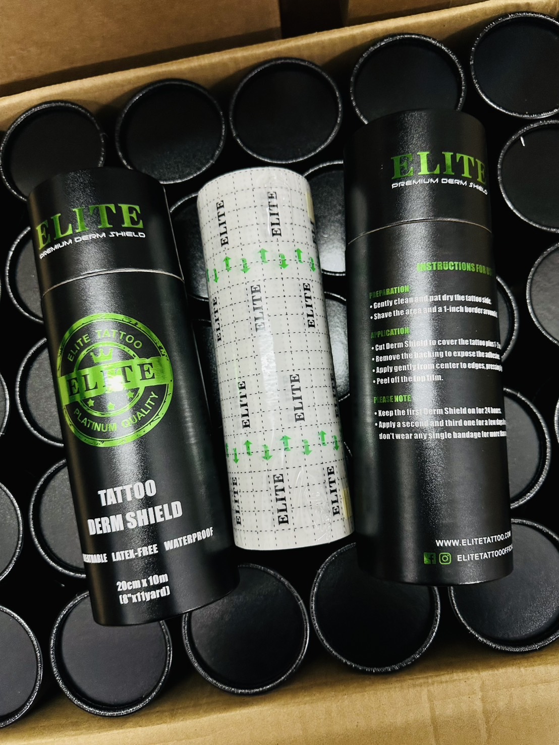 ELITE Premium Derm Shield ฟิล์มแลปหลังสัก Elite Premium ELITE Premium Derm Shield ฟิล์มแลปหลังสัก Elite Premium กล่องดำ