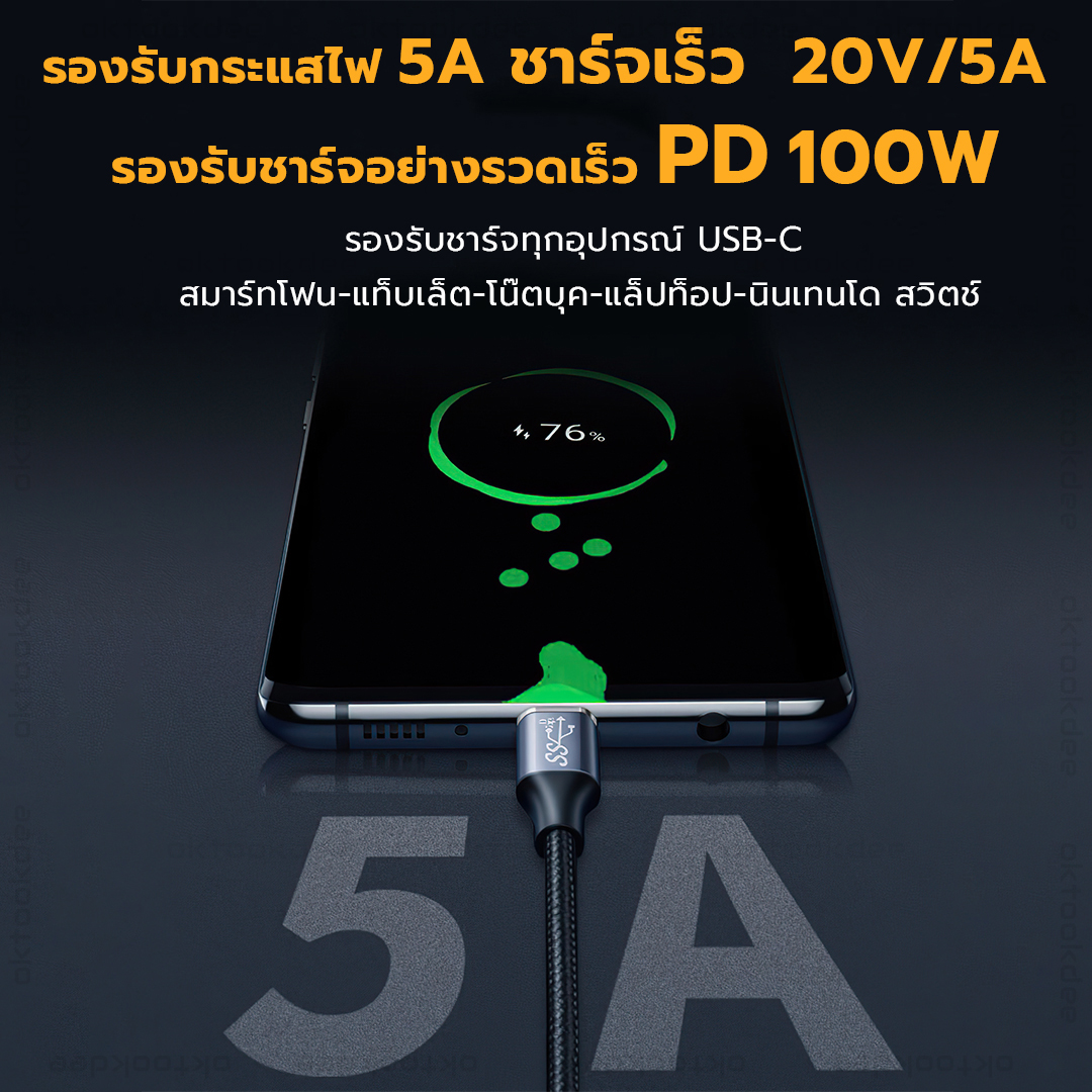 USB-C to USB-C PD100W USB 3.1 10Gbps 4K@60Hz