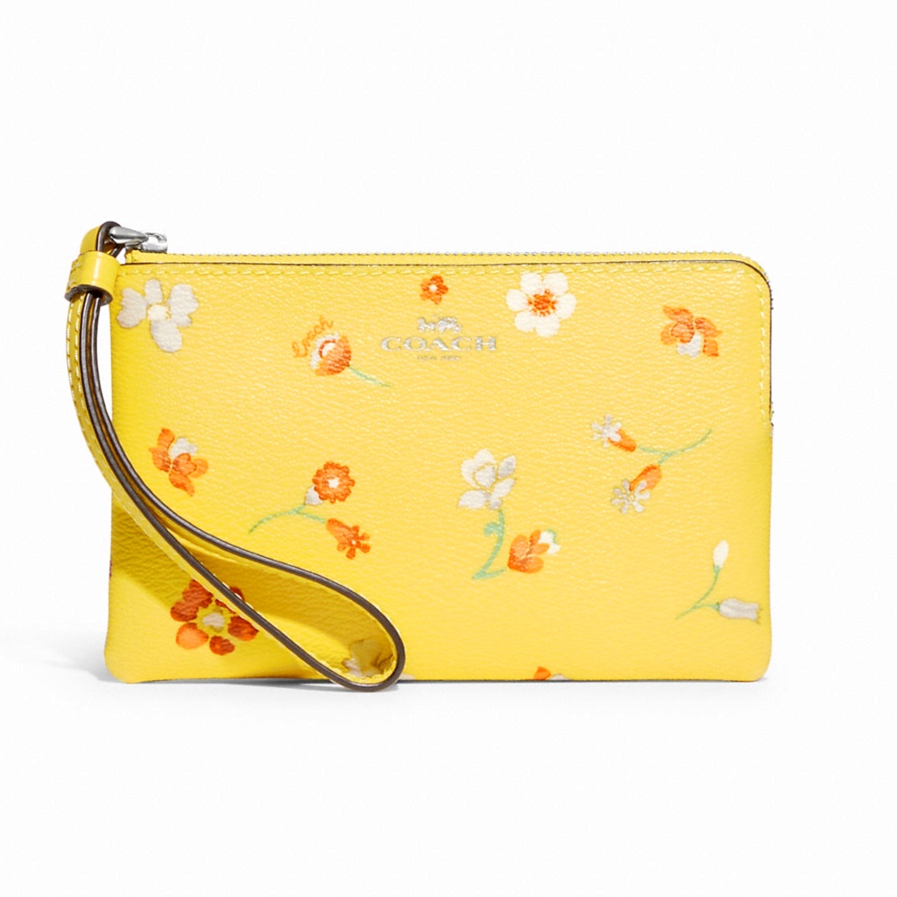 กระเป๋าสตางค์คล้องมือ COACH C8701 CORNER ZIP WRISTLET WITH MYSTICAL FLORAL PRINT (SVYEO)[C8701SVYEO]