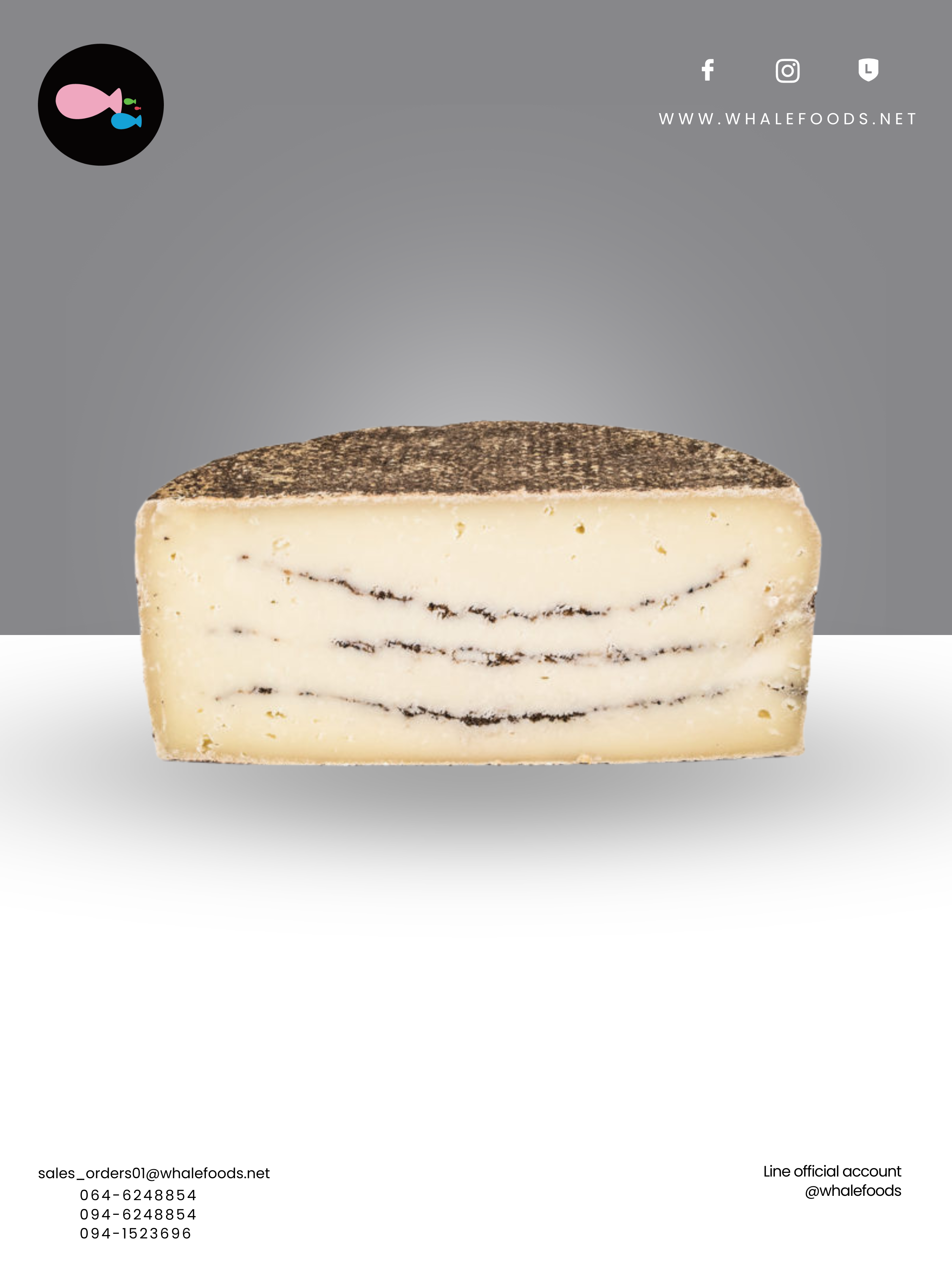 PECORINO AL TARTUFO SIZE : 1.3 KG.