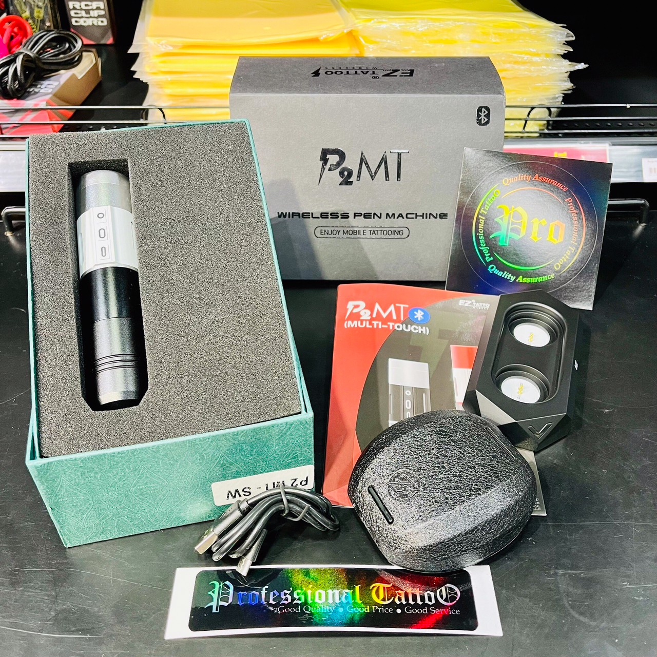 เครื่องสักปากกาไร้สายEZ P2 MT (MULTI-TOUCH) Wireless Footswitch PEN MACHINE