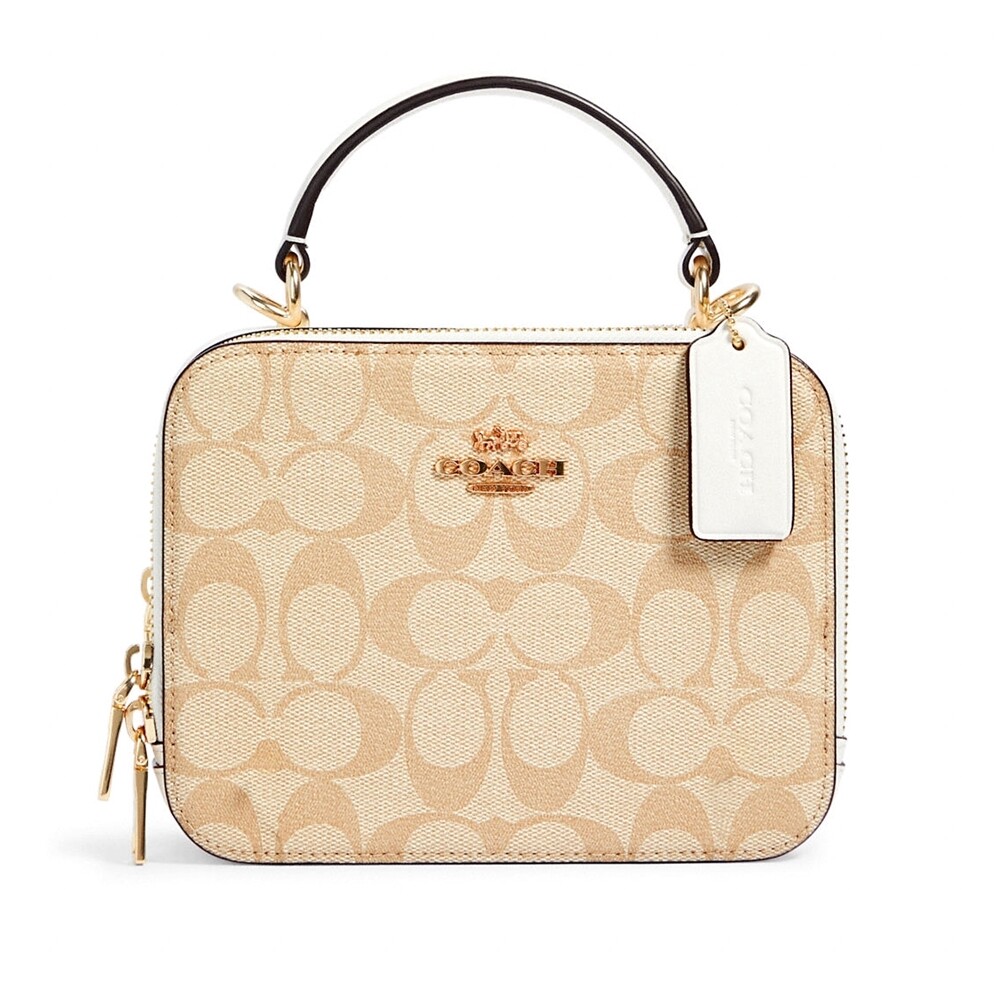 กระเป๋าสะพาย COACH C3148 BOX CROSSBODY IN SIGNATURE CANVAS (IMDQC) [C3148IMDQC-MB]