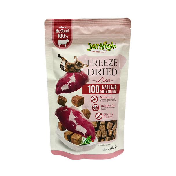 Jerhigh Freeze Dry ตับวัว 40 กรัม (สำหรับสุนัข)