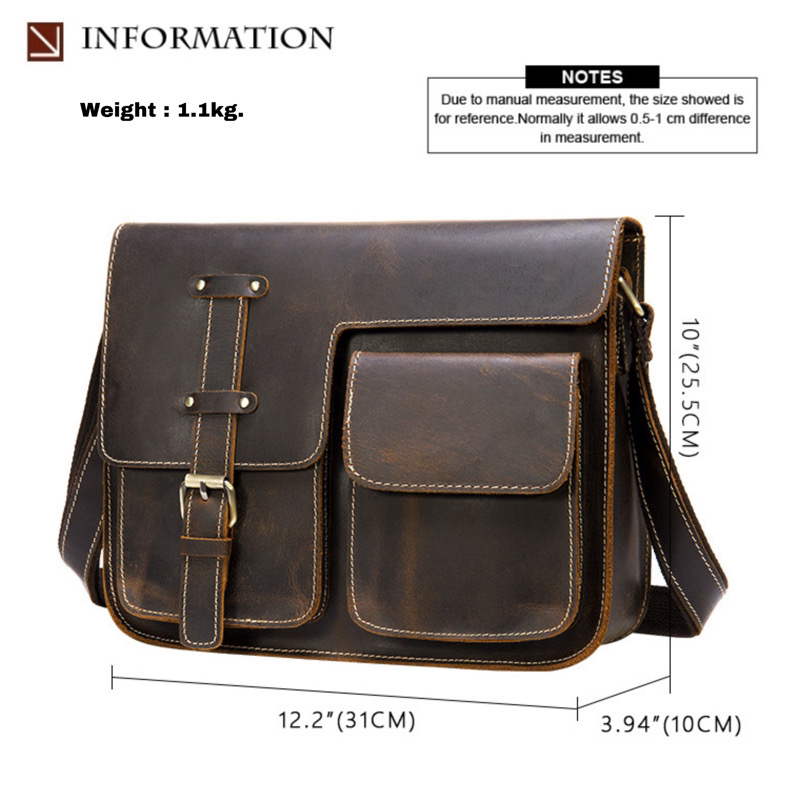 For You Leather [ราคาพิเศษ] LB70 กระเป๋าสะพายข้าง กระเป๋าผู้ชาย กระเป๋าหนังแท้ กระเป๋าทรงแมสเซนเจอร์ LB70